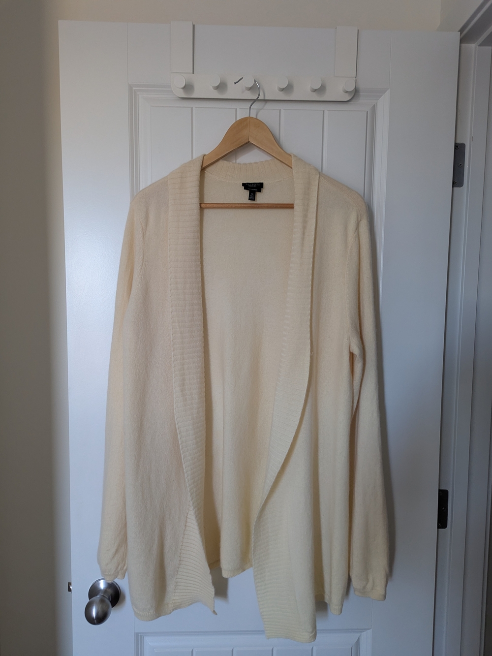Talbots Women's Pure Cashmere Cardigan Sweater in Cream XL